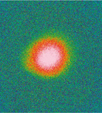 The light of ~200,000 Francium atoms trapped in a magneto-optical trap.